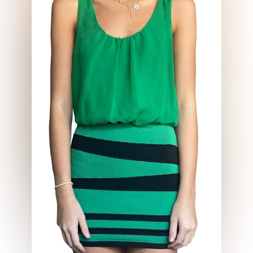 Akira Chicago | Black Label| EUC Women’s Bubble-top Dress Blue & Green Size S